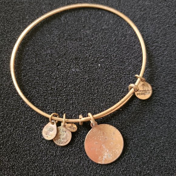 Alex and Ani Aries Zodiac Gold Charm Bracelet adjustable Bangle boho - Picture 2 of 6